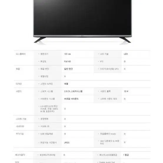 LG 울트라 LED 43인치 판매합니다