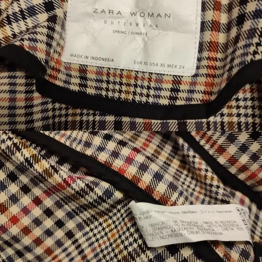 zara woman 체크 트렌치 쟈켓 겸 코트