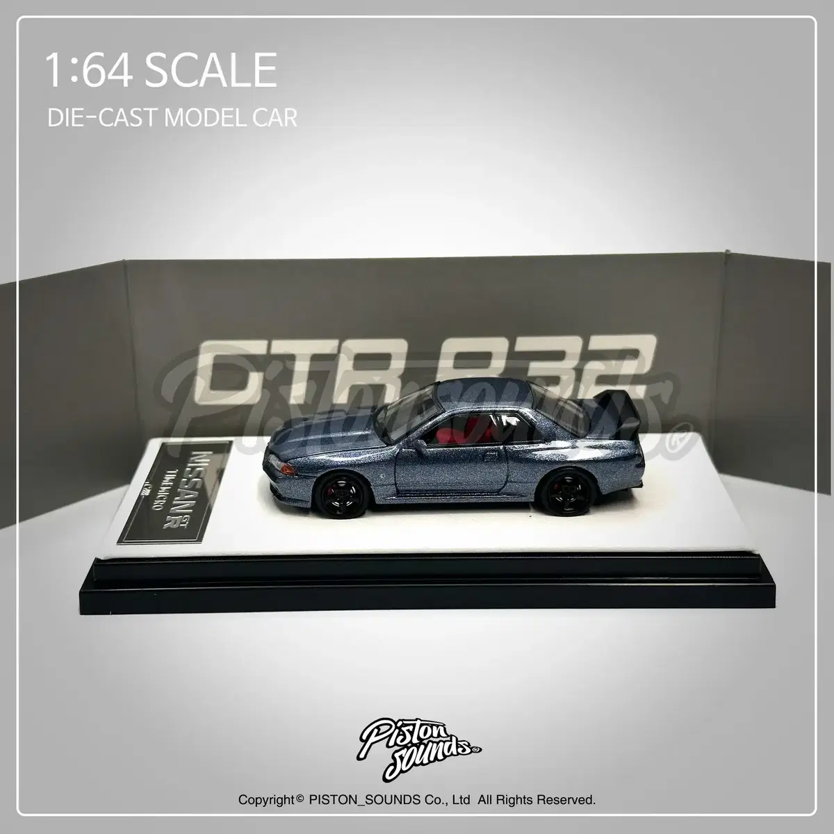 1:64 스케일 닛산 R32 GTR 지티알 그레이 다이캐스트 자동차모형