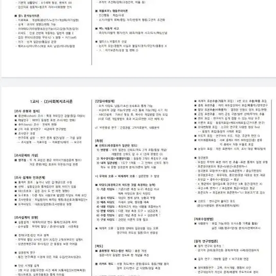 사회복지사1급 핵심정리본 판매합니다