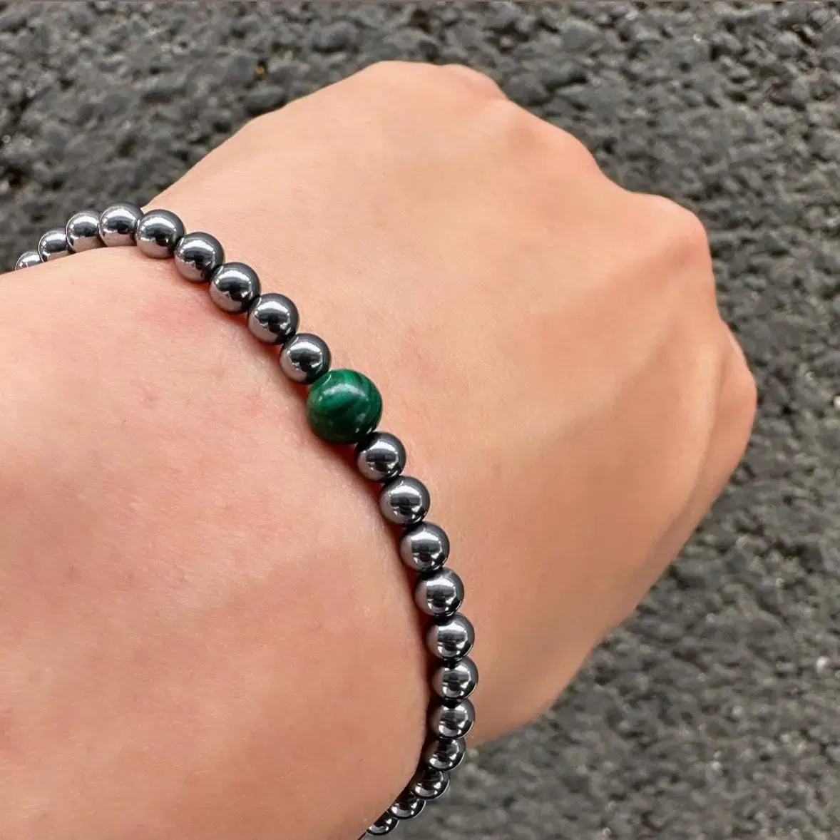 Natural malachite terahertz 14k gold bracelet (free shipping)