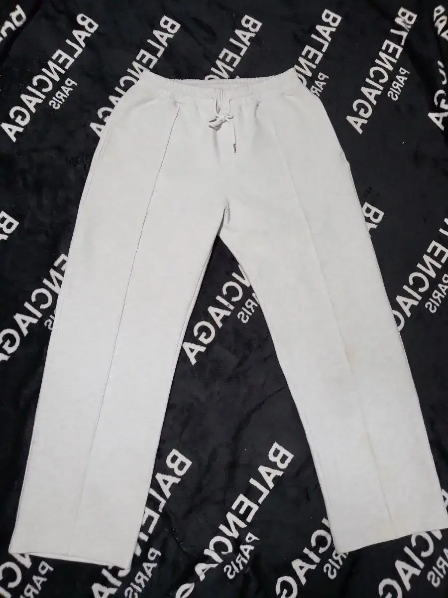 WANWON SHOP) XL)Laine White gray cotton straight pants