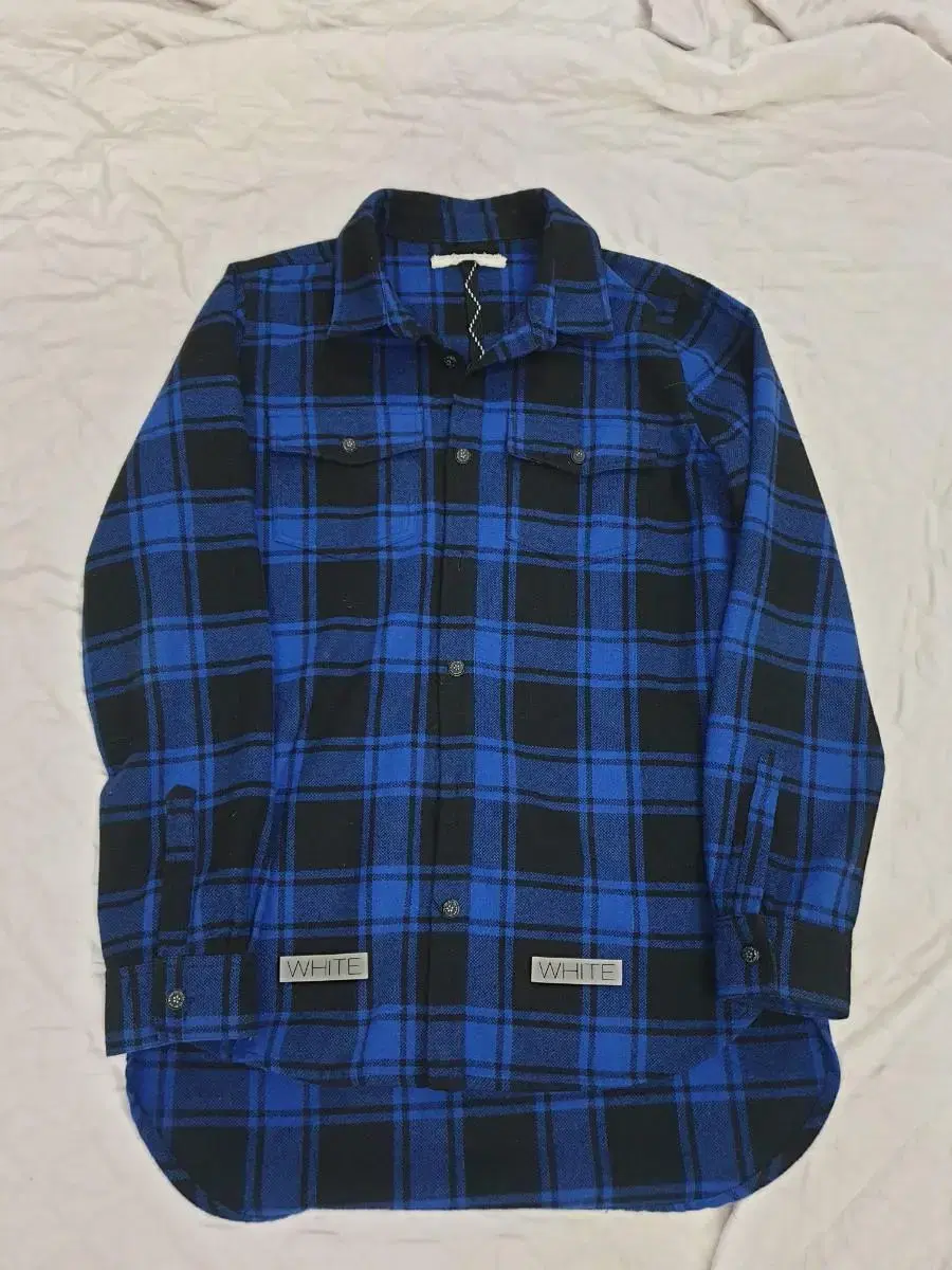 [S]Off-White 18FW Rielder flannel shirt bloo...