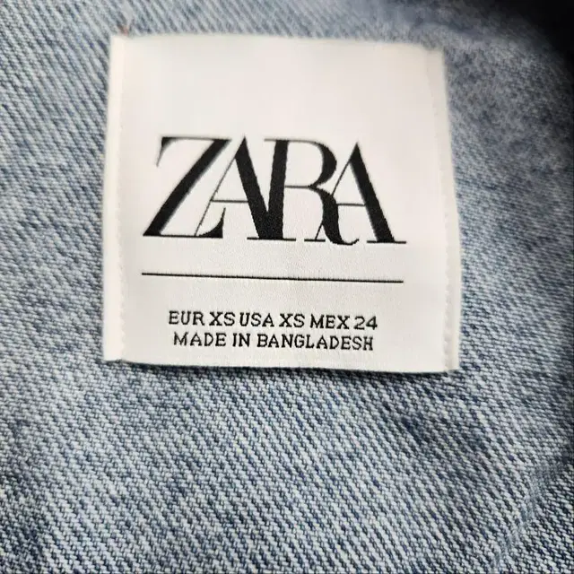 [여XS]ZARA 크롭 데님 자켓[Y34-319]/레이디블루