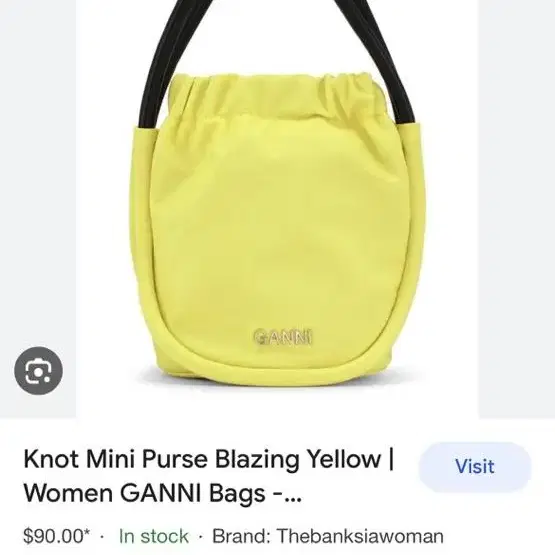 Ganni Knot Mini Blazing Yellow Bag