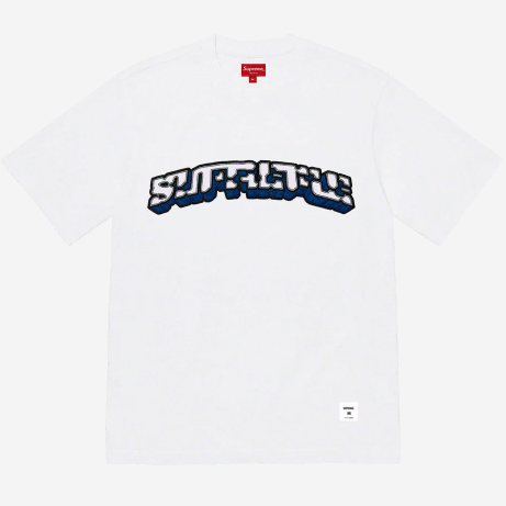 새상품) XL 슈프림 블록아크 S/S Top 티셔츠 흰/검 23SS 정품