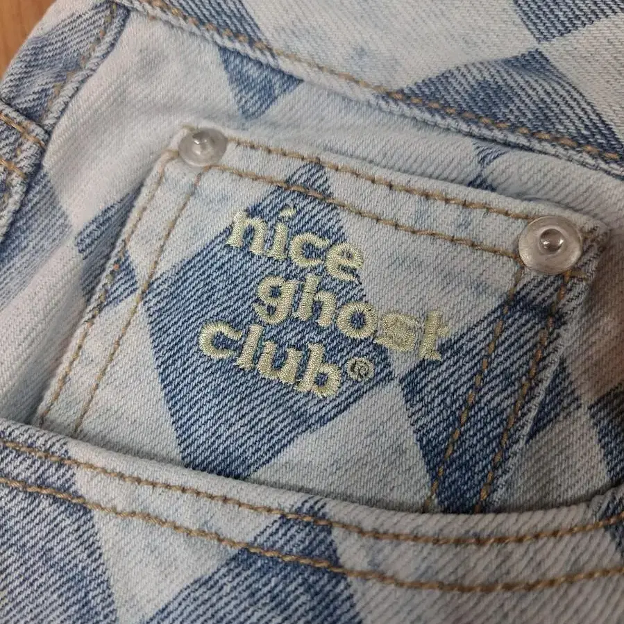 나이스고스트클럽nice ghost club 패턴데님팬츠 바이커팬츠