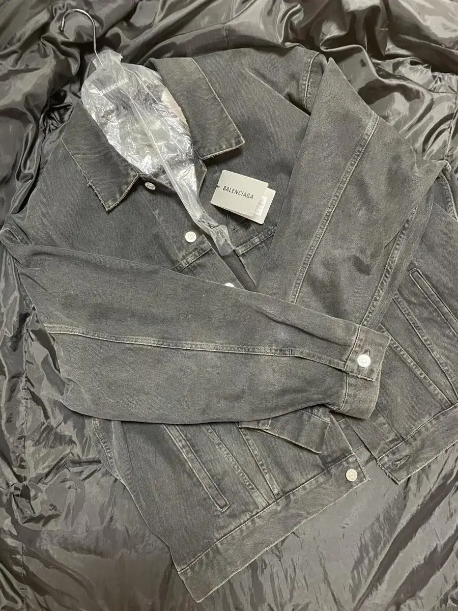 Balenciaga BB Black and blue denim jacket