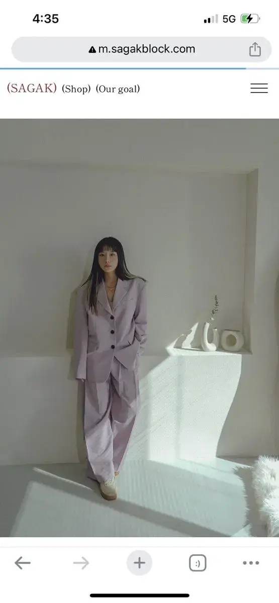 [SAGAK] Lavender Overfit Suit Blazer Jacket