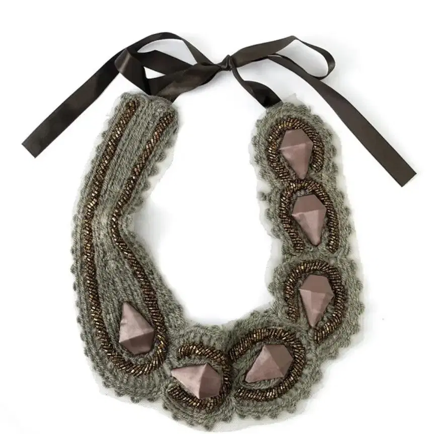 샵페어리 knitted beads collar strap