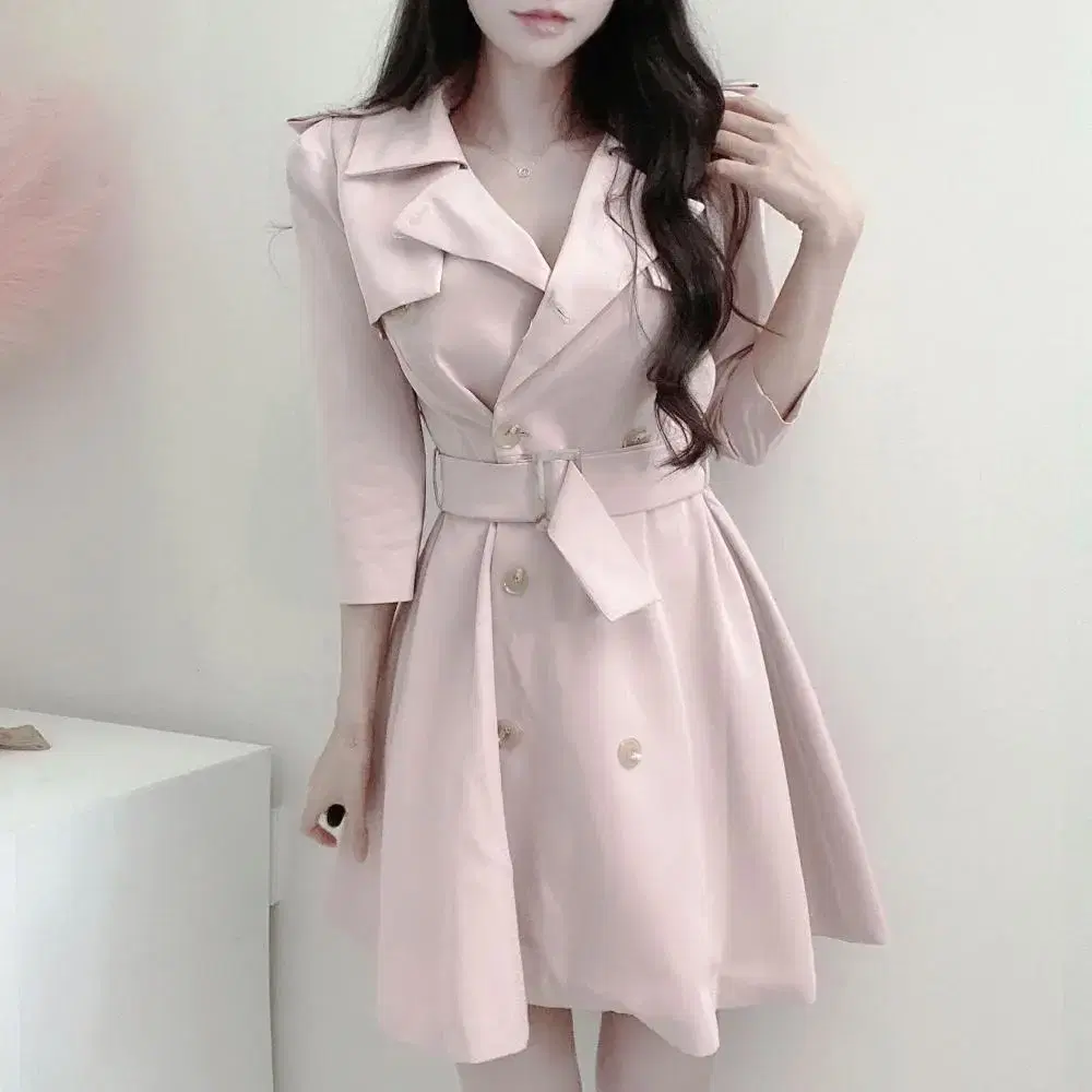 Atelier's trench mini dress, pink s may yoon roselin