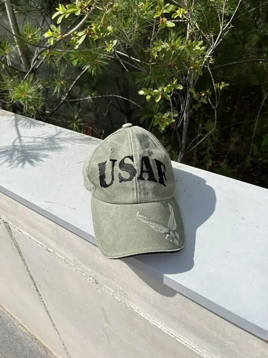 1990s usaf cement green ball cap