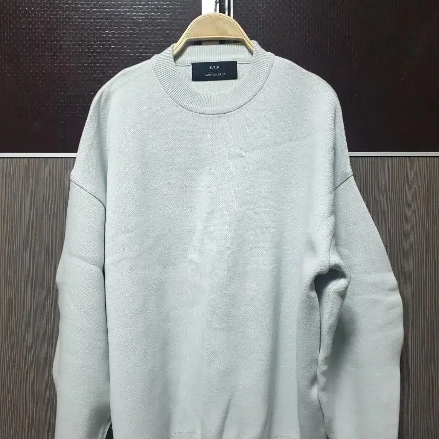 [F] stu x llud overfit knit lt blue