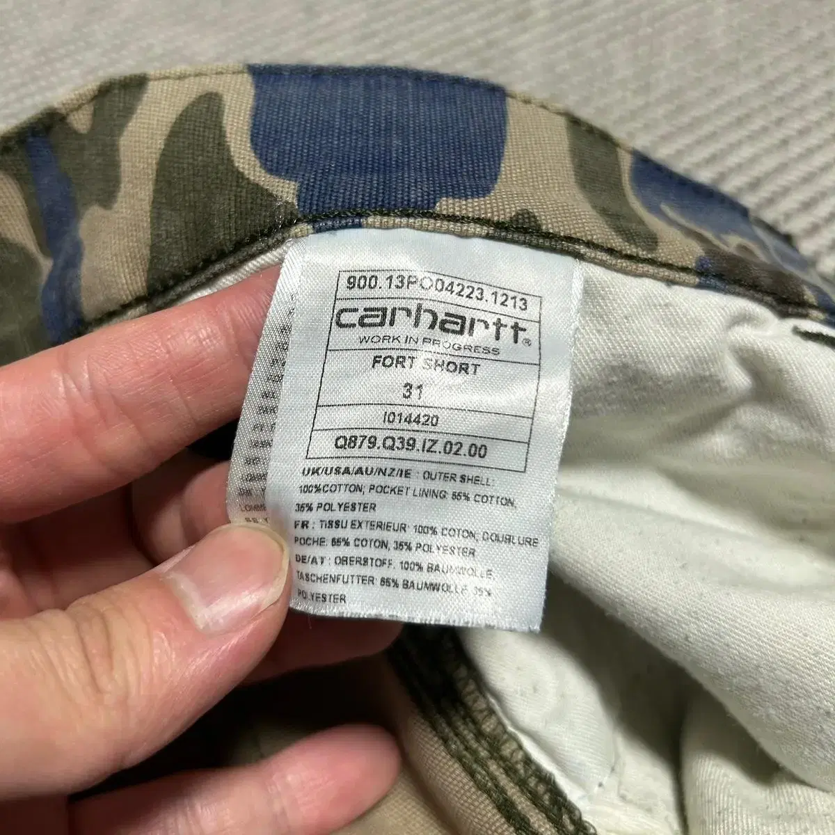 [ 31 ] Carhartt 칼하트 카모 패턴 워크 반바지