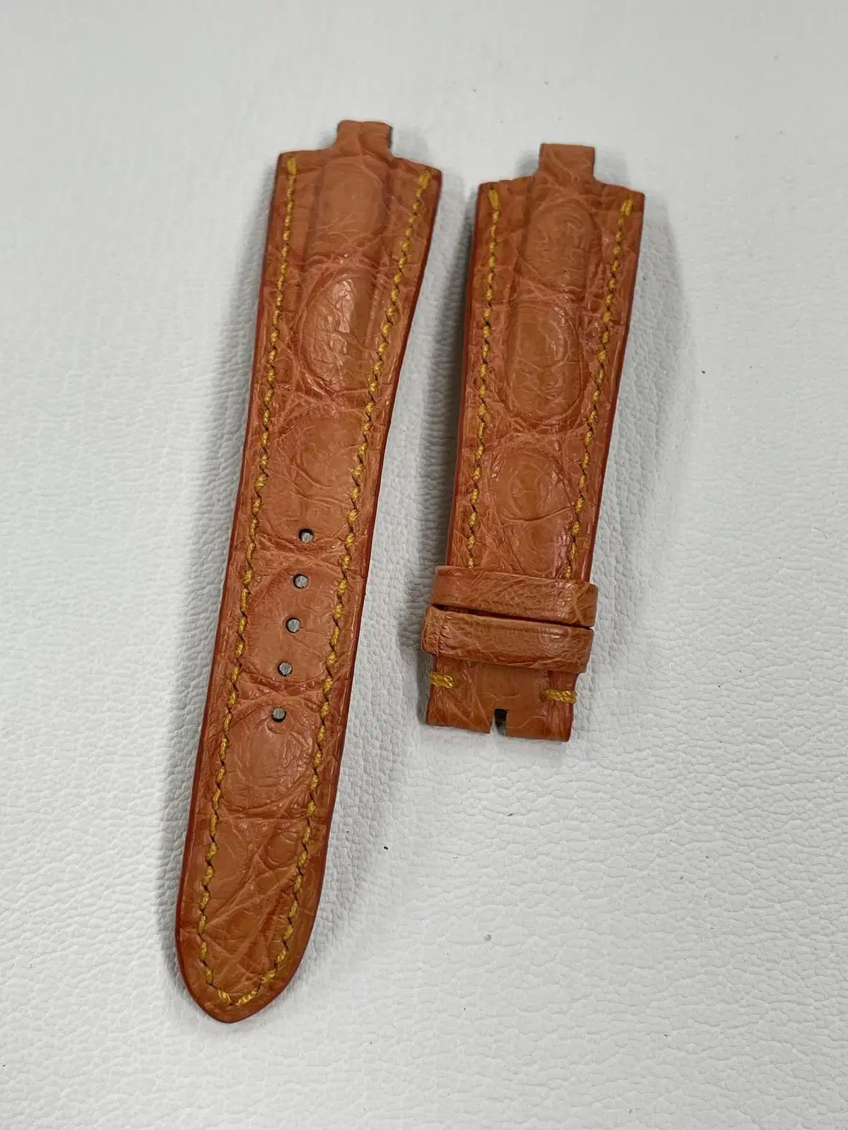 Bulgari watch strap in orange crocodile