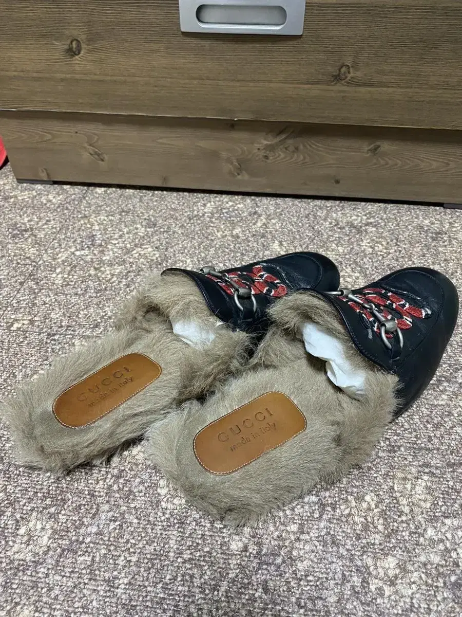 Gucci Snake Fur Mule Loafers