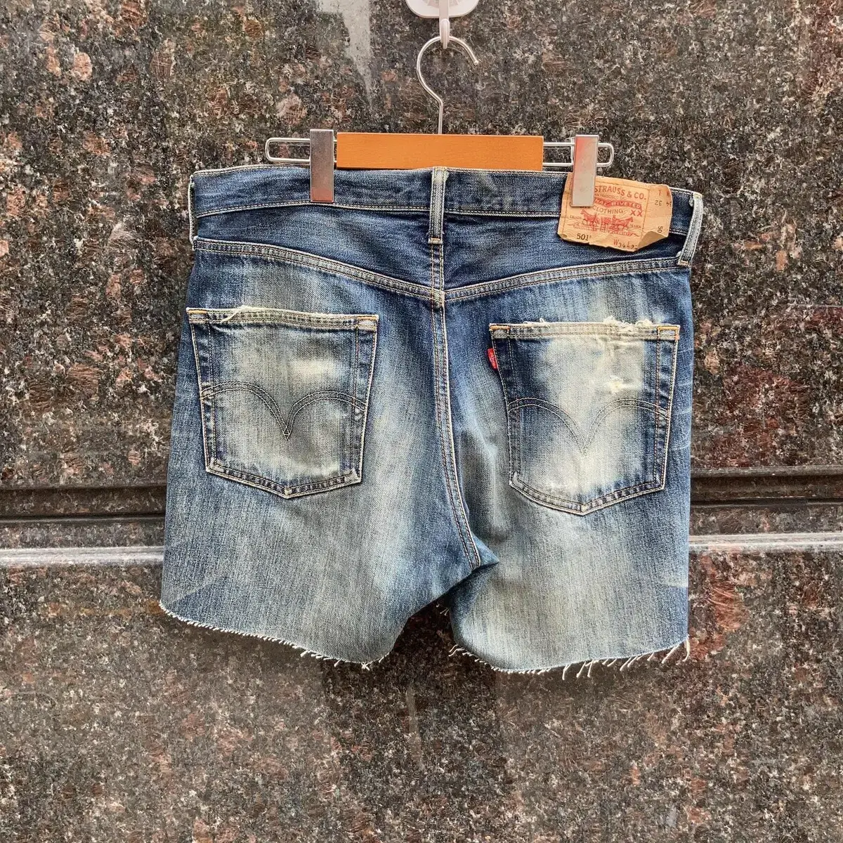 levis 리바이스 501 워싱 컷팅 하프팬츠