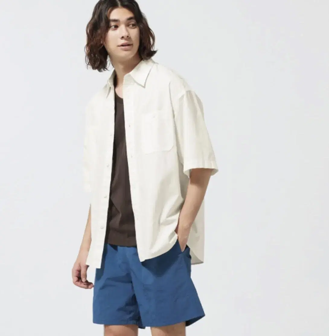 [L]Uniqlo jiu GU Oversized Work Shirt Short Sleeve