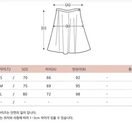 처분 정리 재고 스파오 체크 트임 롱스커트 롱치마 허리단면 35cm