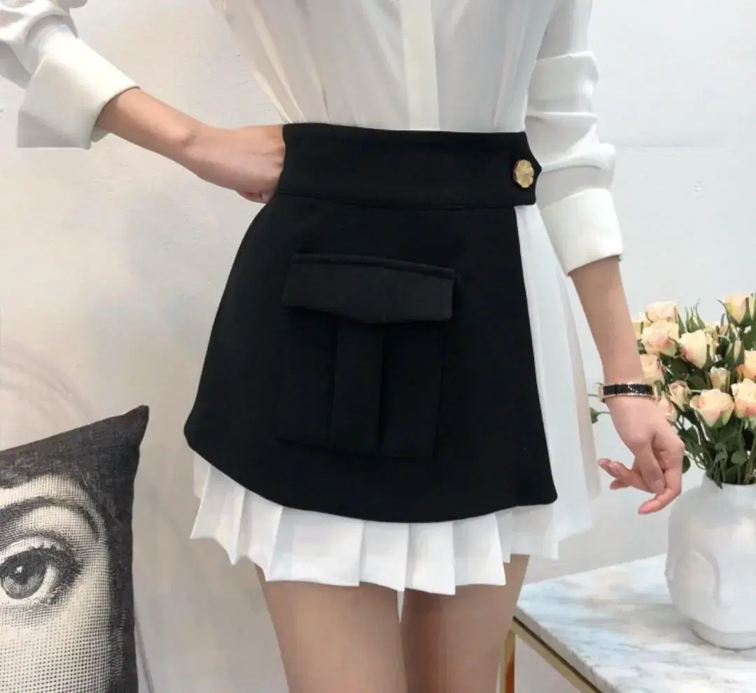 New Arrivals Chiffon Plaid High-Waisted Miniskirt 44