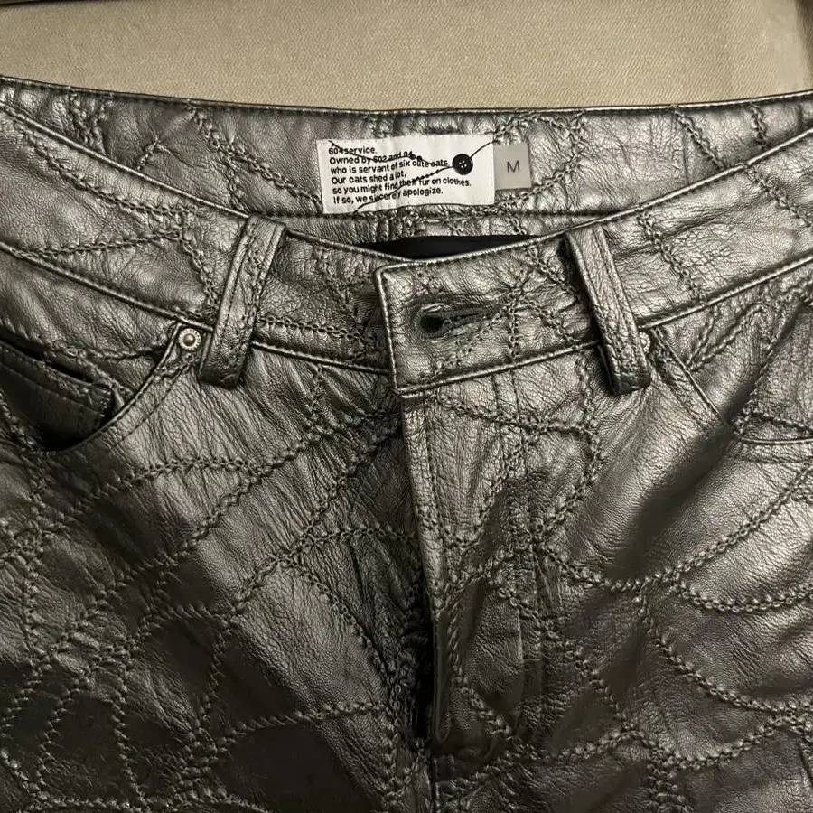 604service mosaic pants silver m