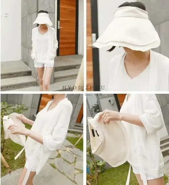 1+1 Roll-up Sun Cap Stock Sale Pink and Ivory Only yeoreum Hat Hat