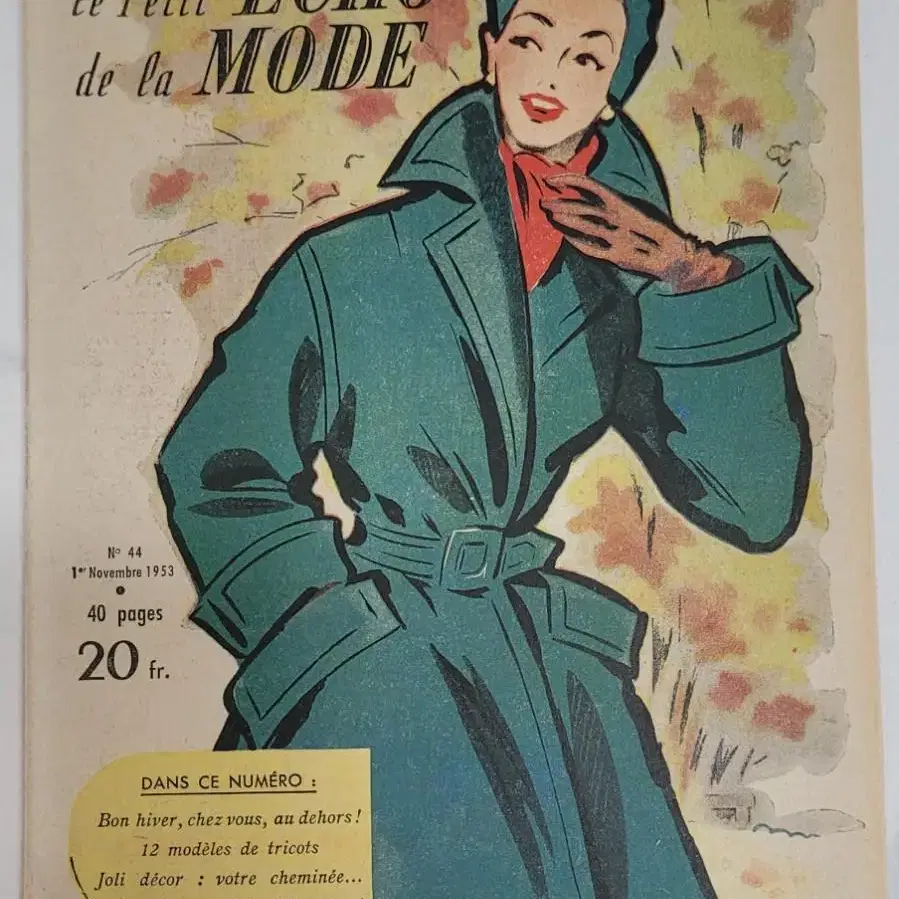 1953 프랑스  앤틱  패션지de la  Mode 패션지