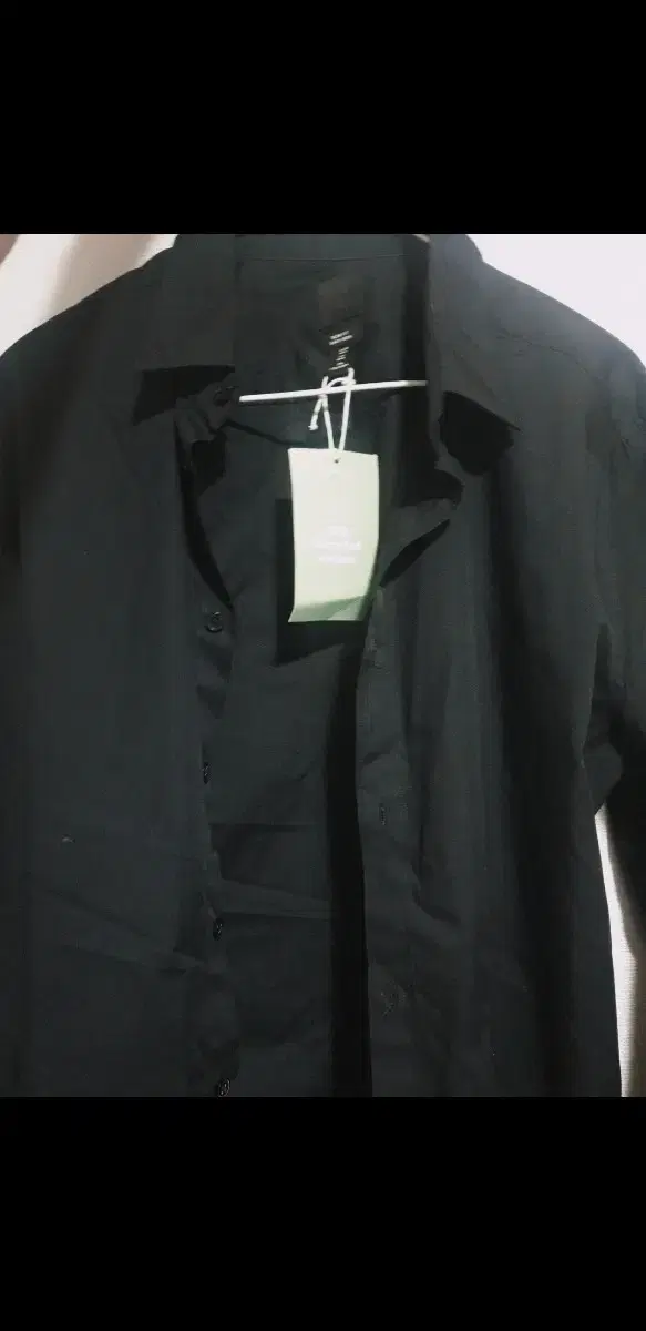 H&M Long Sleeve Black Shirt Slim Fit 100