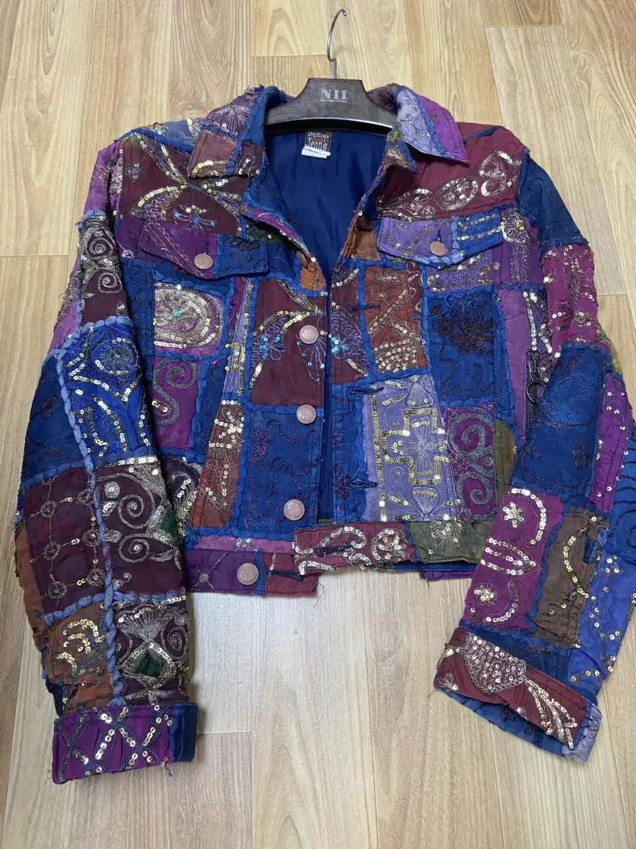 M Jean Paul Gaultier SS99 Indian sequin patchwork jacket