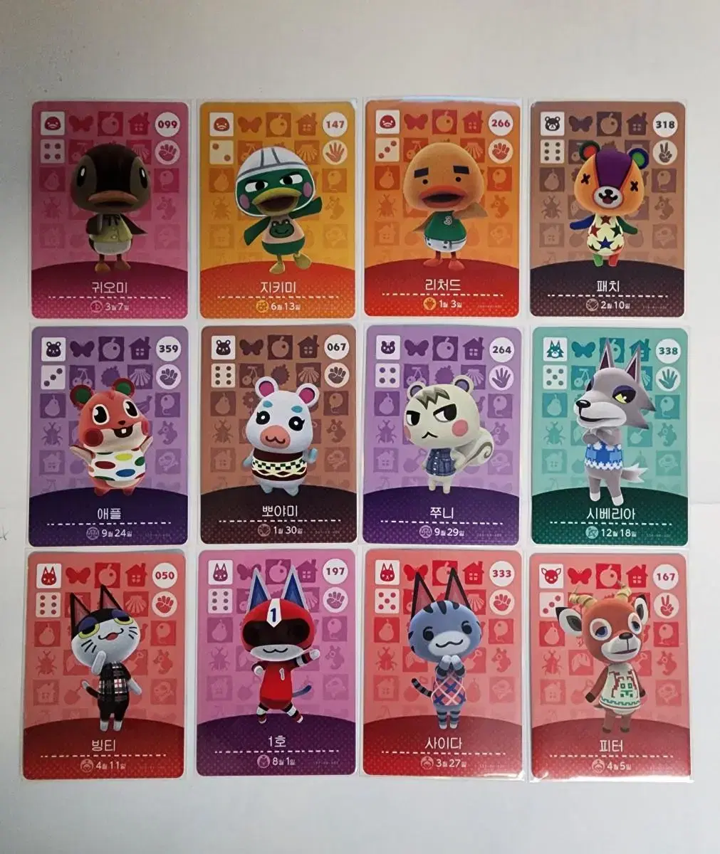 Animal Crossing's most popular amiibo kard (Apple.Cider.Poyami.Patch.Zuni.Peter.Guiomi)