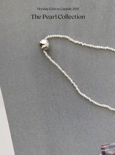 먼데이에디션 The pearl and silver ball necklac