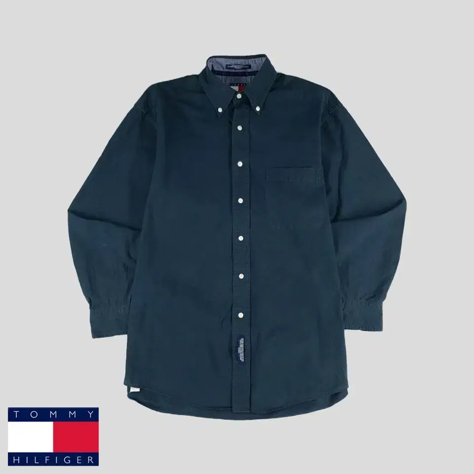 Tommy Hilfiger Pigmented Navy Button-down Cotton Southern Shirt SIZE M