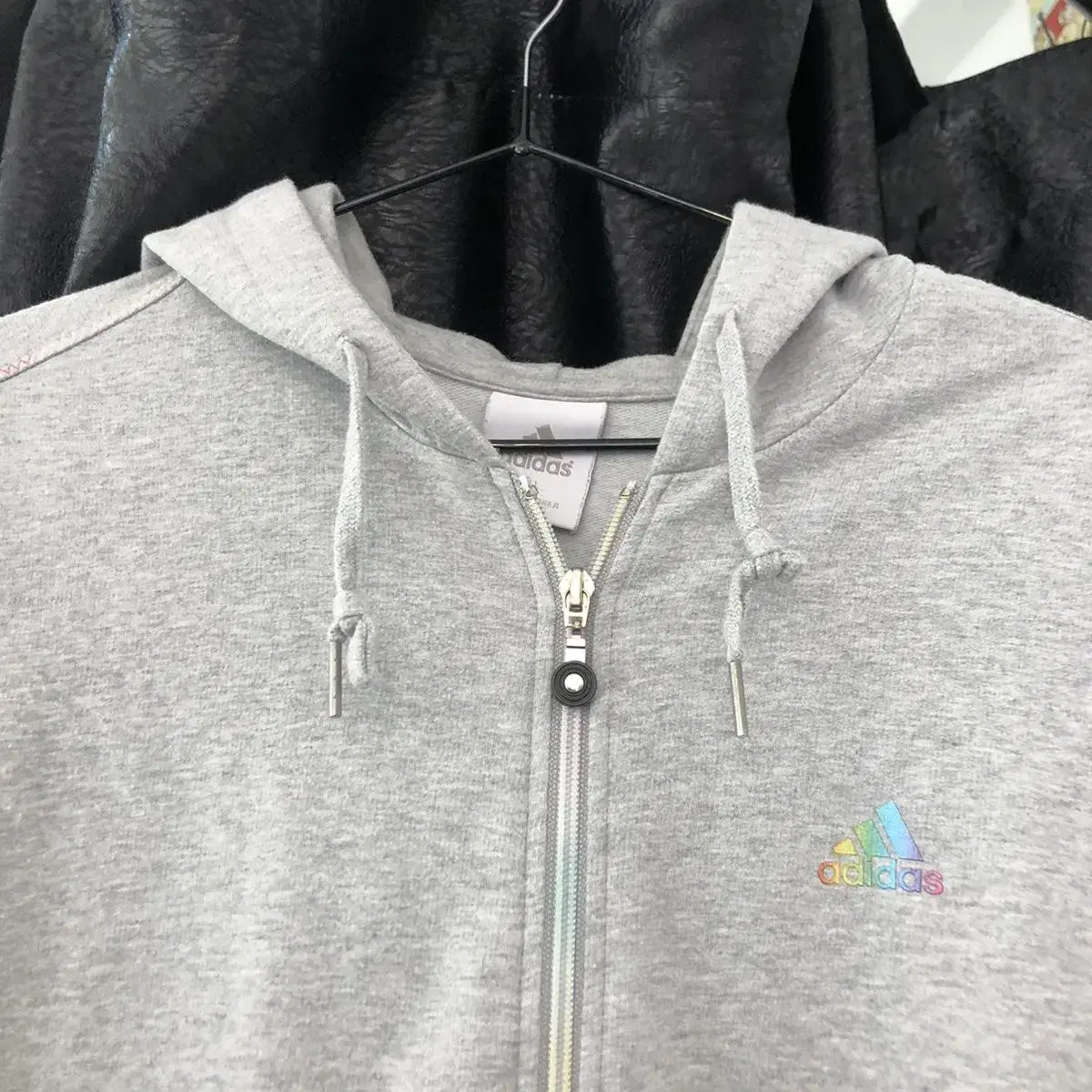 Vintage Adidas rainbow gray hood zip u