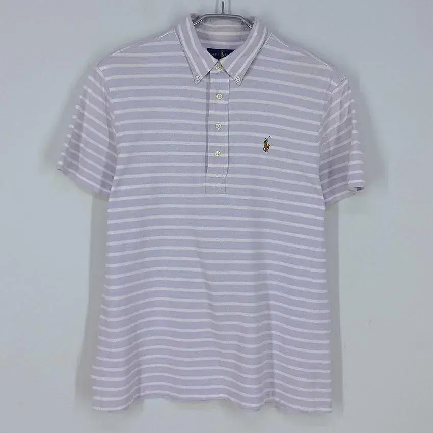 Ralph Lauren Men's Oxford Stripe Vahn Short Sleeve Tee Light Purple (HU22841)