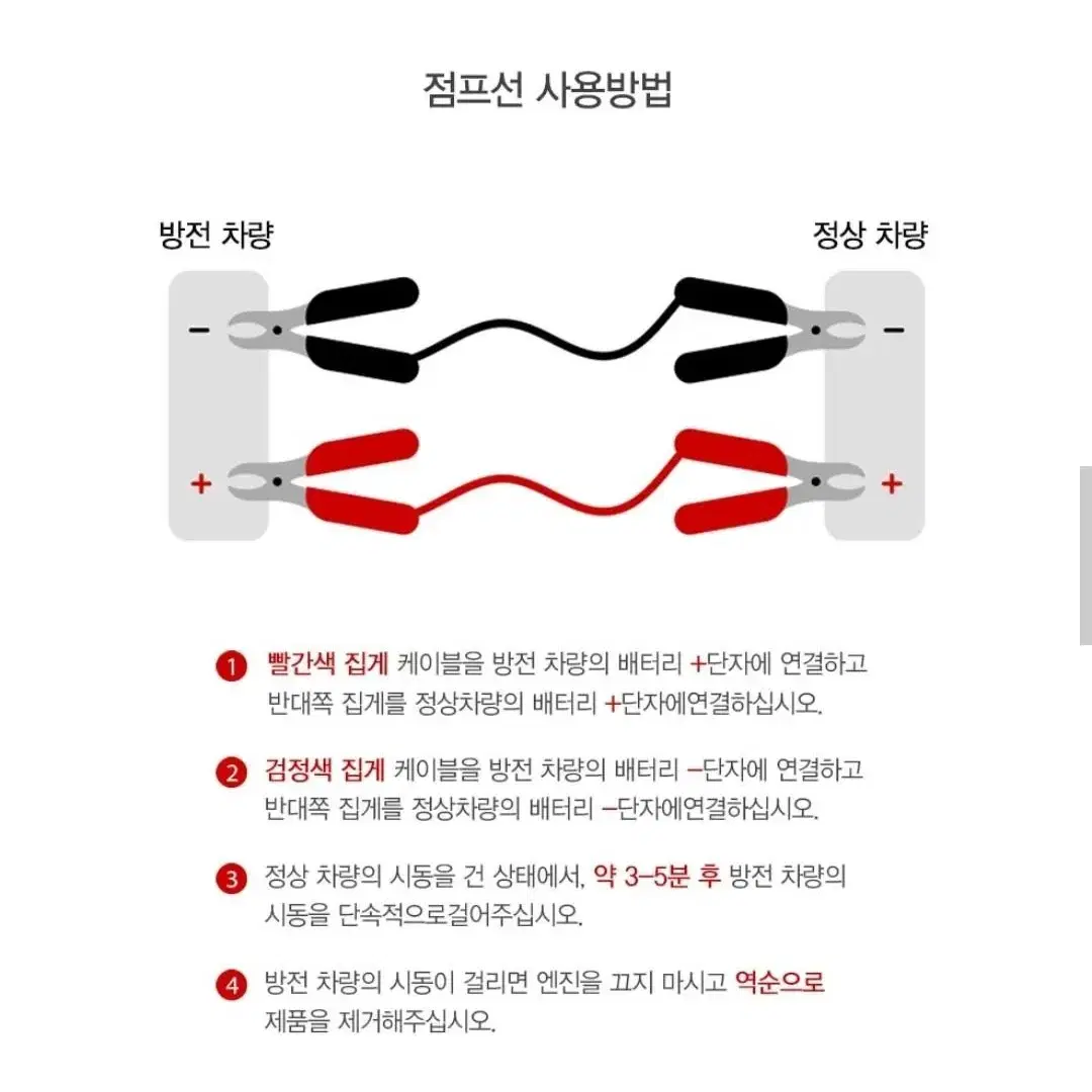 방전 차량용 점프선 케이블 2Type