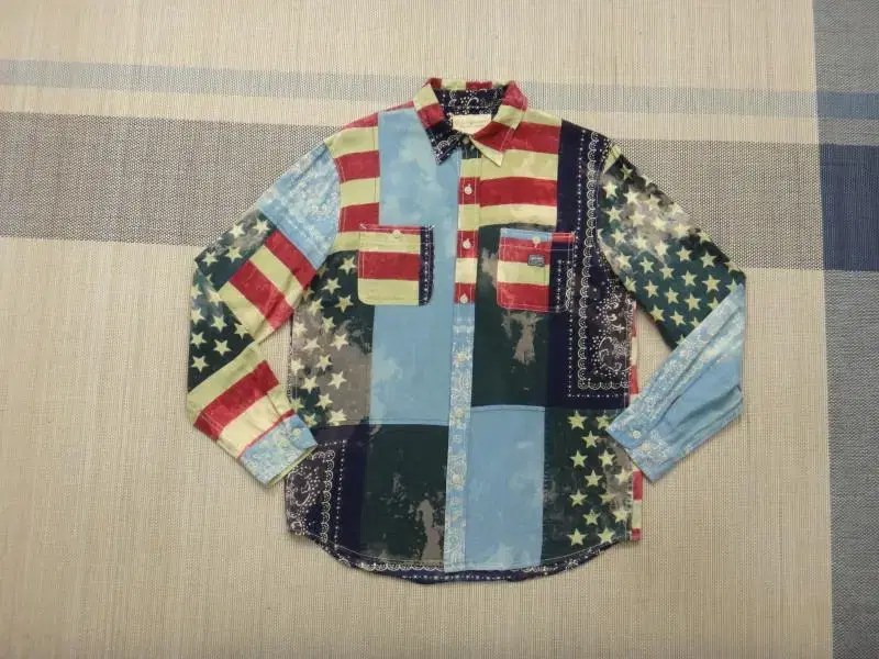 (No. 100) Denim & Supply Star-Spangled Long Sleeve Cotton Shirt