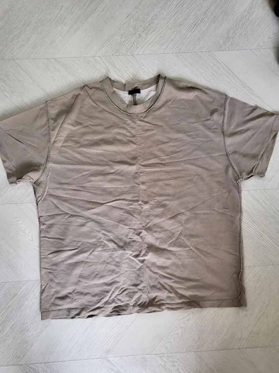 Beige Reverse Overfit Short Sleeve Tee