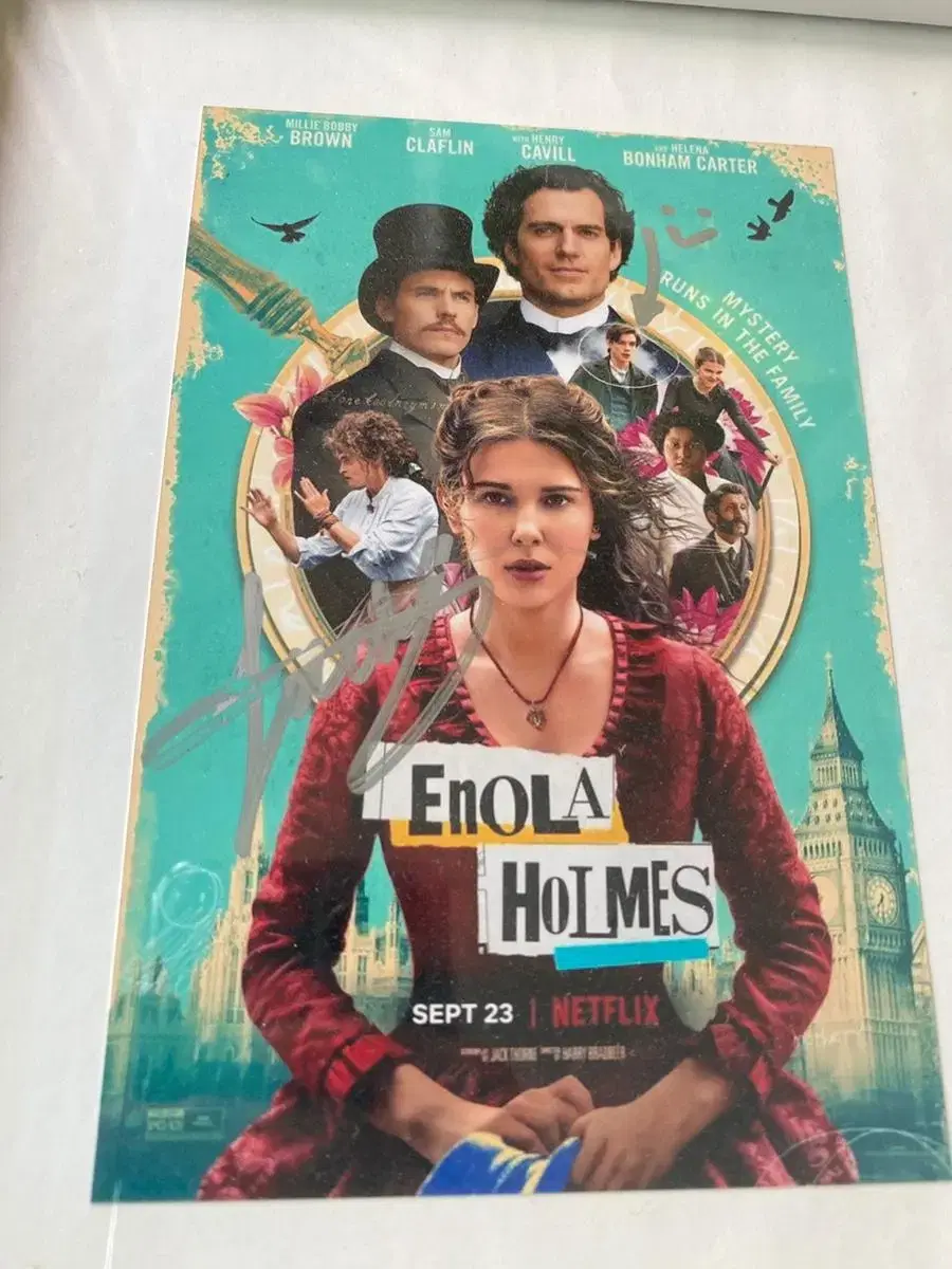 Signed by Netflix's Enola Holmes actor Lewis Partridge.