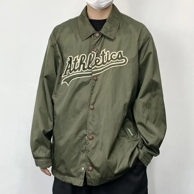 L(2XL) MLB 아틀랜타 오버사이즈 카키 바시티 자켓