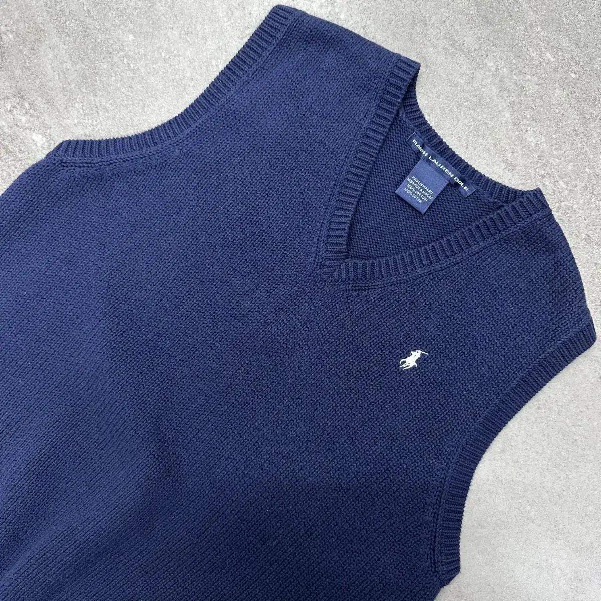 Polo Golf White Pony Navy Knit Vest 95