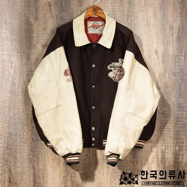 [6XL] 90s 아비렉스 울 레더 바시티 자켓 MO-1454