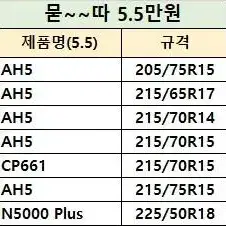 자동차 타이어 최저가 판매 (신품1년이내)