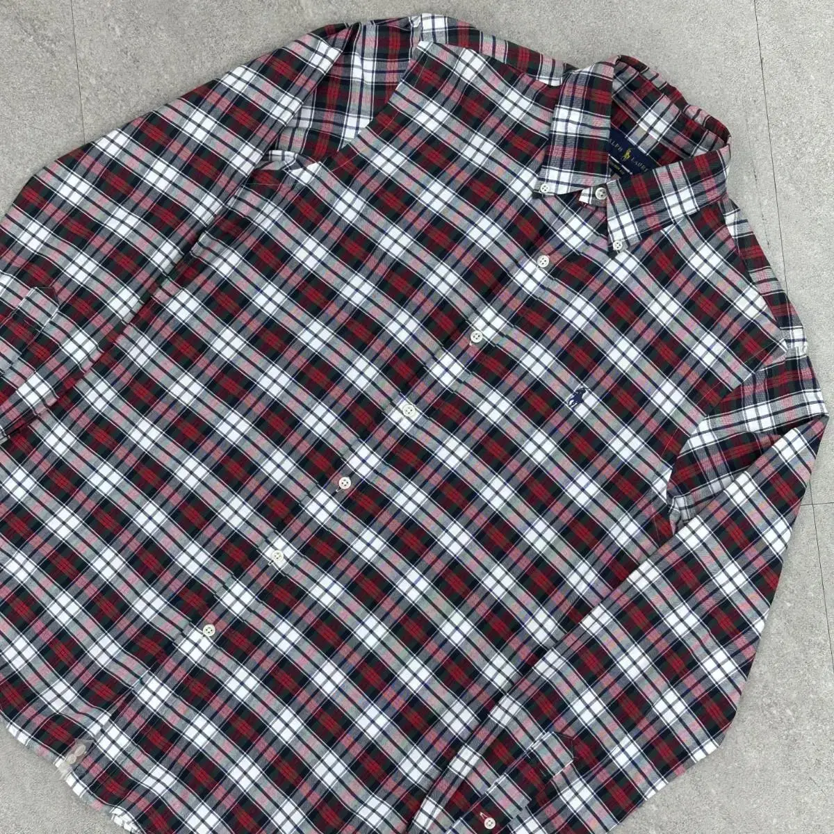 Polo Red Check Shirt Navy Pony