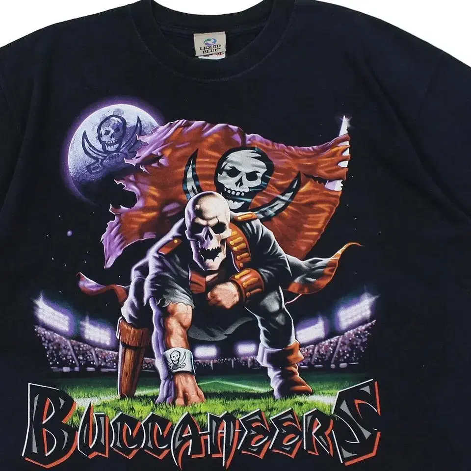 [XL] 1990s 리퀴드 블루 NFL 탬파베이 버커니어스 티셔츠