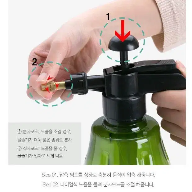 압축식 압력 펌프 스프레이 압축 분무기 1.5L