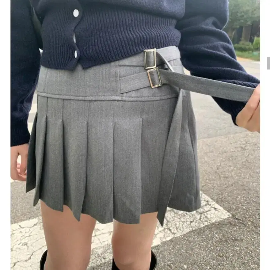 팜므뮤즈  플리츠 스커트 mute belt pleats skirt모디무드