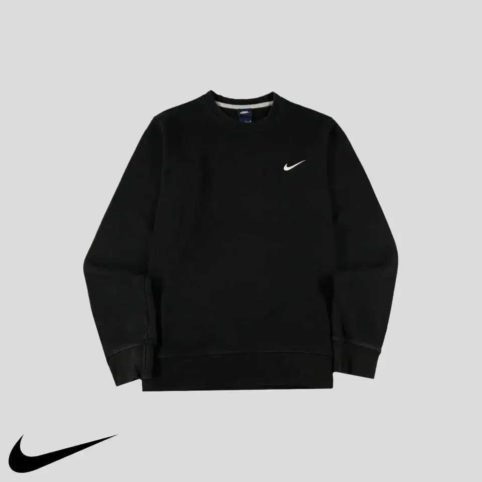 Nike Pigment Black White Swoosh Cotton Sweatshirt T-Shirt SIZE M