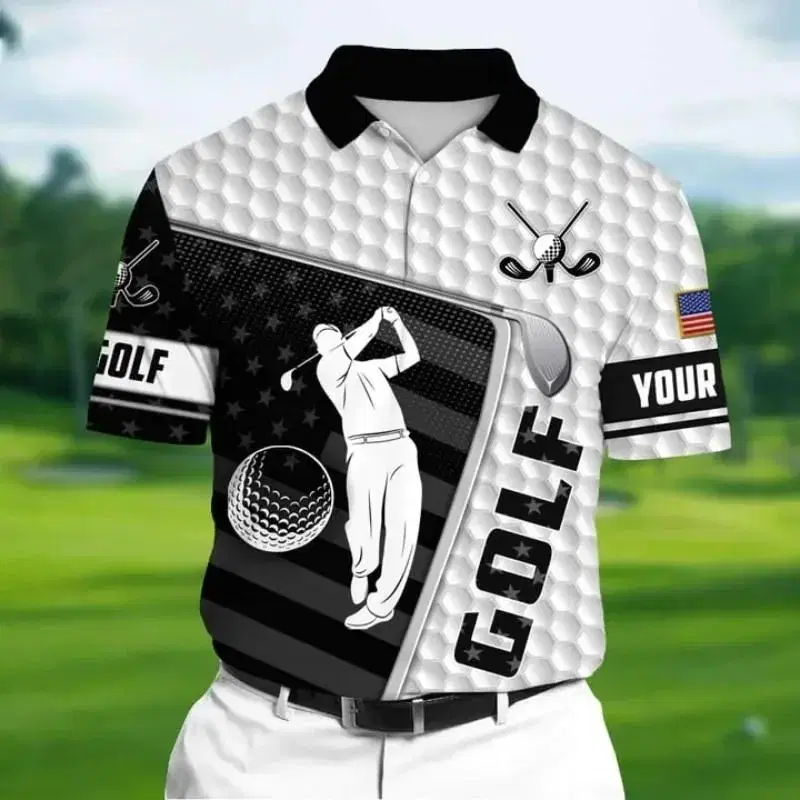 Men's golf short-sleeved T-shirt clothing