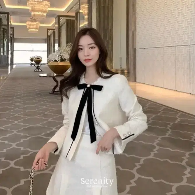 로즐리 세레니티 마벨리 트위드 셋업(브로치포함) s