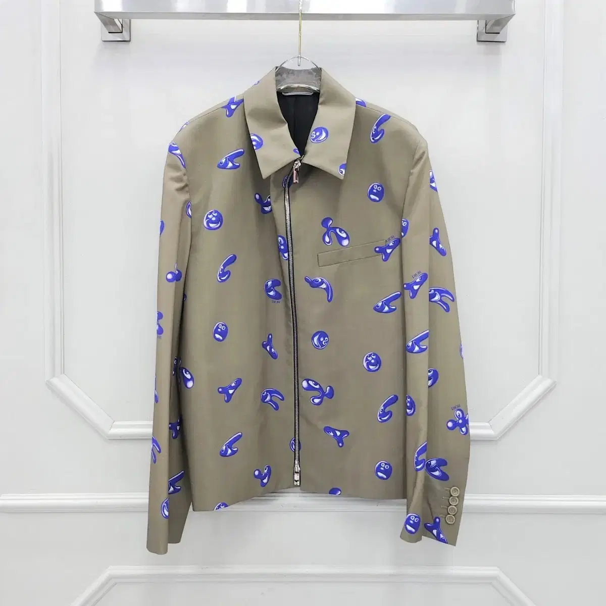 50 / Dior x Kennishaw patterned wool zip-up jacket